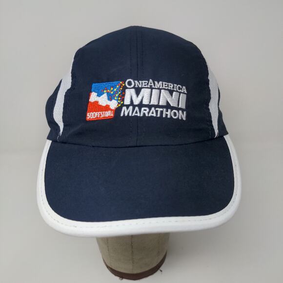 Indy 500 Festival One America Mini Marathon Embroidered  Strapback Hat Blue - Picture 2 of 10